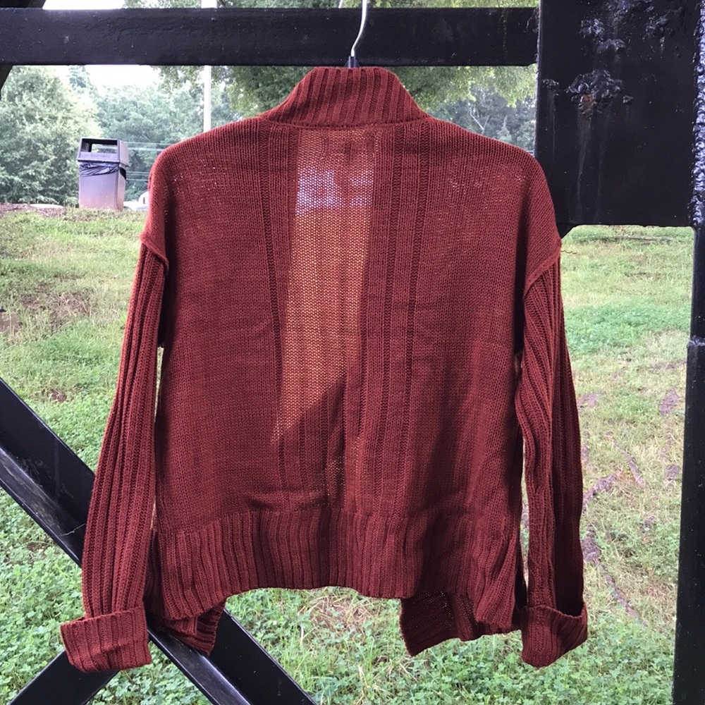 NWT Full Circle Trends Open Front Cable Knit Sweater S Cuffs Fall Autumn Ribbed